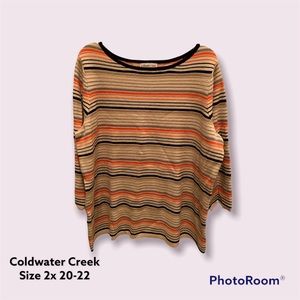 Coldwater Creek striped sweater 2x